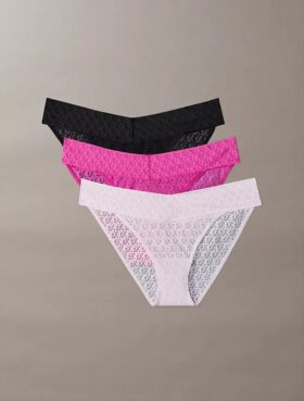 Ikon-logo blonder 3-pakning lavt sittende Bikini