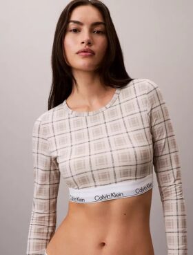 Ikonisk bomulls-Modal, lett fôret langermet T-skjorte-Bralette