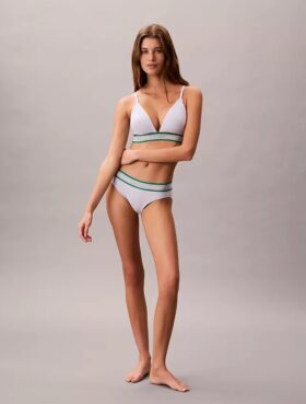 Ikonisk bomulls- og Modal-stripet, lett fôret trekant-Bralette