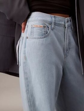 Jeans i linblanding med vid ben Jeans i linblanding med vid ben