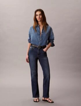 Jeans med høy midje og rett ben Jeans med høy midje og rett ben