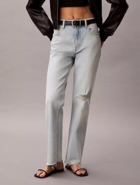 Jeans med høy midje og rett ben Jeans med høy midje og rett ben