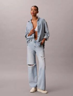 Jeans med vid benvidde