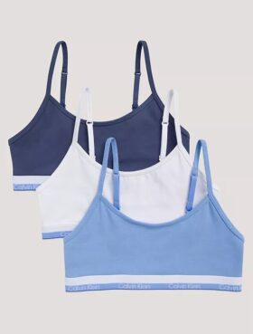 Jente-Bralette i Cotton Stretch, 3-pakning