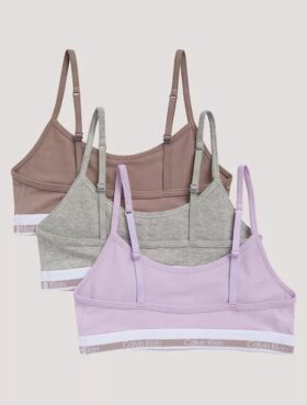 Jente-Bralette i Cotton Stretch, 3-pakning