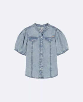 Jenter denimskjorte med knapper