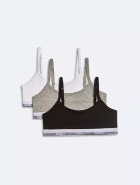 Jenter Moderne bomulls-Bralette i 3-pakning