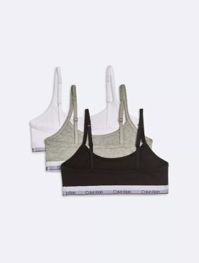 Jenter Moderne bomulls-Bralette i 3-pakning
