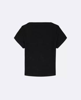 Jenter vevd Monologo Rib T-skjorte