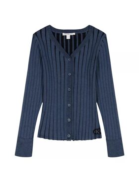 Jenter vid ribbestrikket, slank cardigan