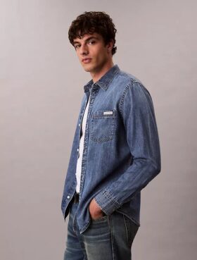 Klassisk Denim-skjorte med knapper