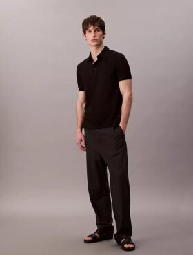 Klassisk poloskjorte i vaffelstrikk